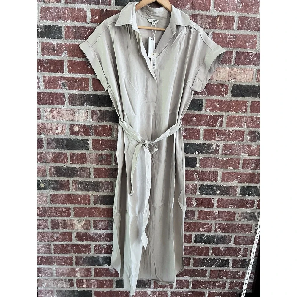 max studio short sleeve shirt dress Max Studio Button Up Shirt Dress